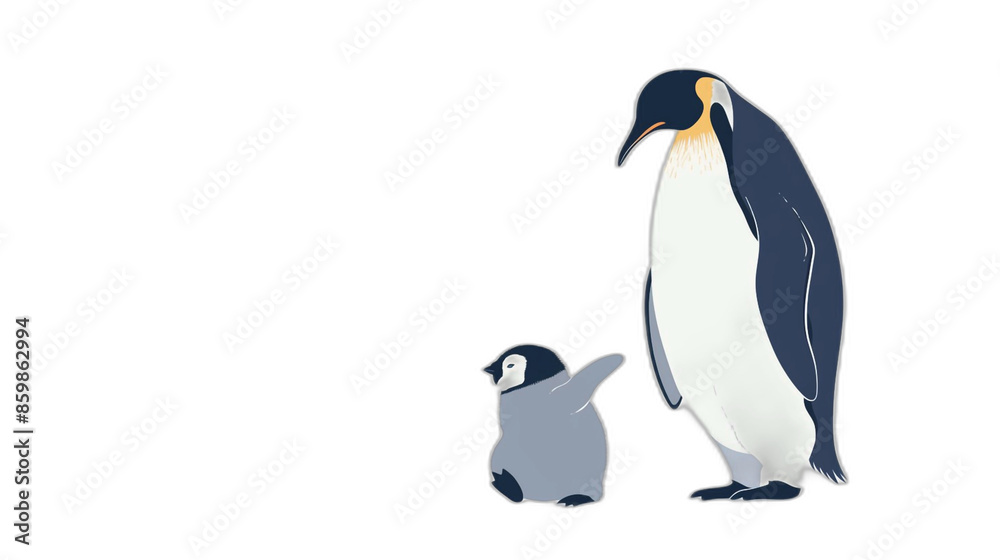 Obraz premium Penguin. flat website design illustration. White background.
