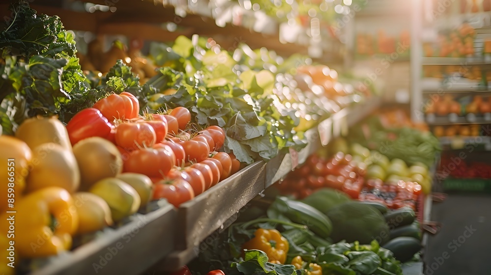Vibrant Farmer's Market Showcasing Nature's Bounty in Cinematic Splendor