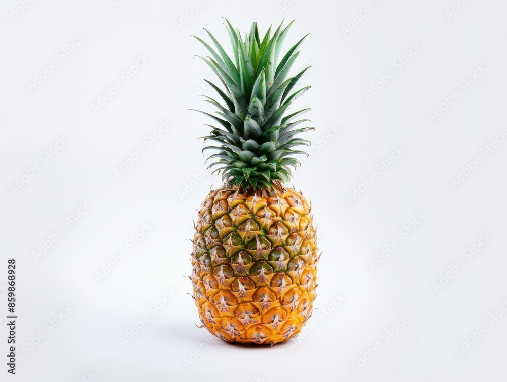 Ripe Pineapple on White Background Ripe Pineapple on White Background