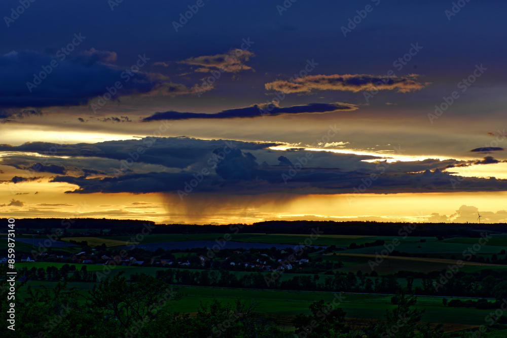 Fototapeta premium Beautiful landscapes of Bavaria during a thunderstorm.