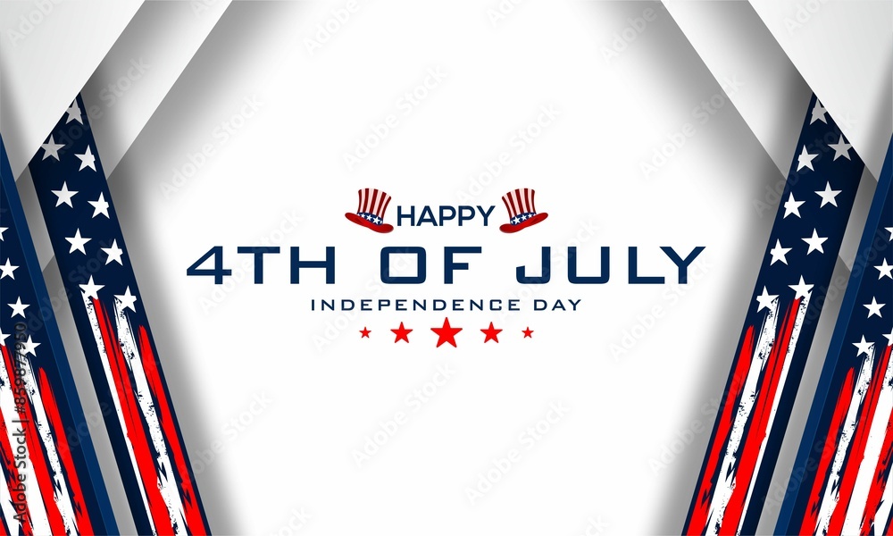 Happy Fourth of july Vector illustration. American Independence Day greeting card, banner, poster with United States flag, stars and stripes. Happy Fourth of july Vector illustration. American Independence Day greeting card, banner, poster with United States flag, stars and stripes.