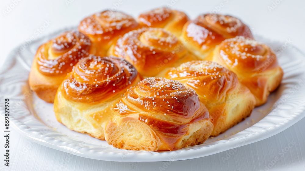 Homemade Fresh Lemon Cinnamon Bread Rolls on Rustic Wooden Table - Delicious Baked Goods Concept Homemade Fresh Lemon Cinnamon Bread Rolls on Rustic Wooden Table - Delicious Baked Goods Concept