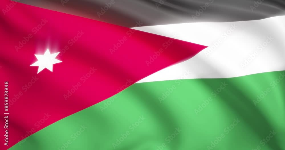 flag of Jordan. Jordan flag background. 4k 60FPS