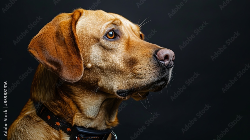 a dog with a dog collar a dog with a dog collar
