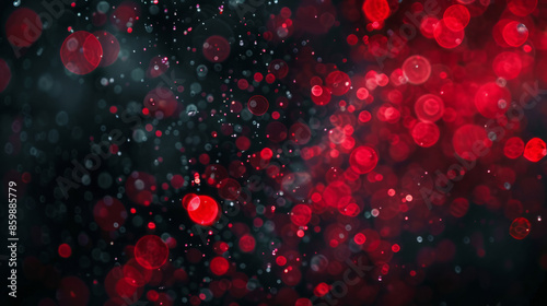 Abstract sexy red noir particles bokeh background elegant festive droplets sparkle and shine on dark party background beautiful copy space and negative space. 