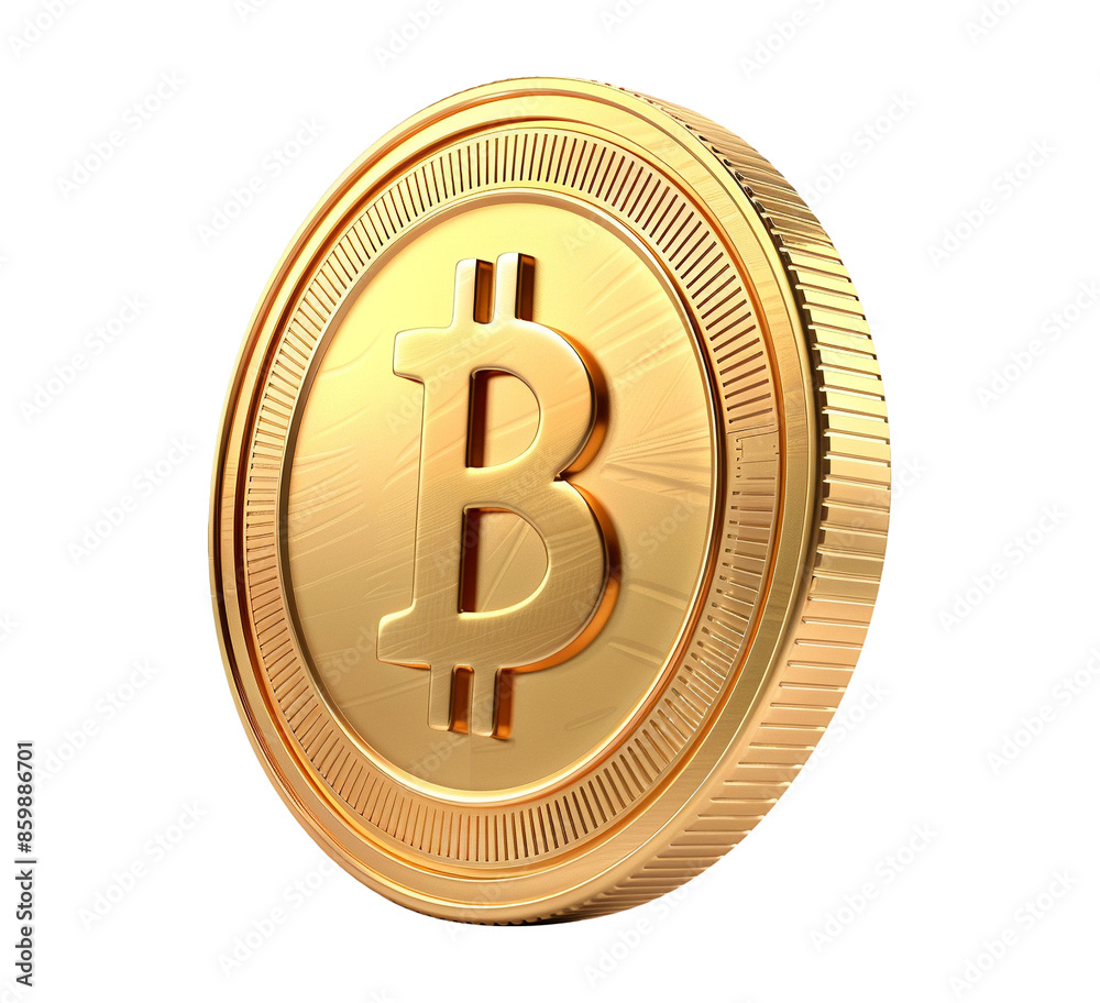 Bitcoin gold coin isolated