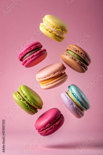 Wallpaper Mural Colorful macarons cakes. Small French cakes. Torontodigital.ca