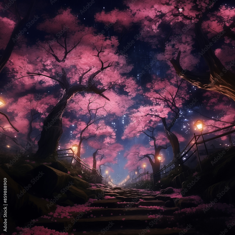 Fototapeta premium forest in night