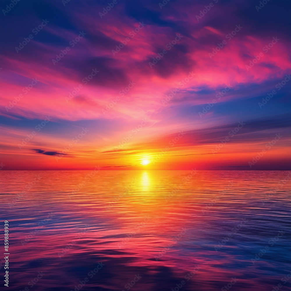 Fototapeta premium beautiful sunset scenery illustration background