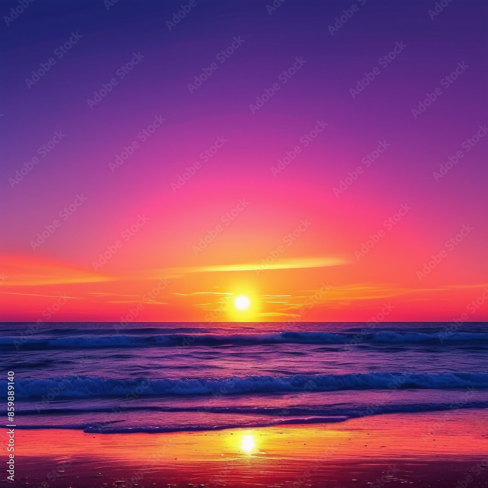Fototapeta premium beautiful sunset scenery illustration background