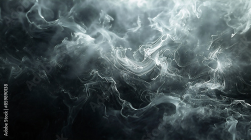 白い煙と黒い背景