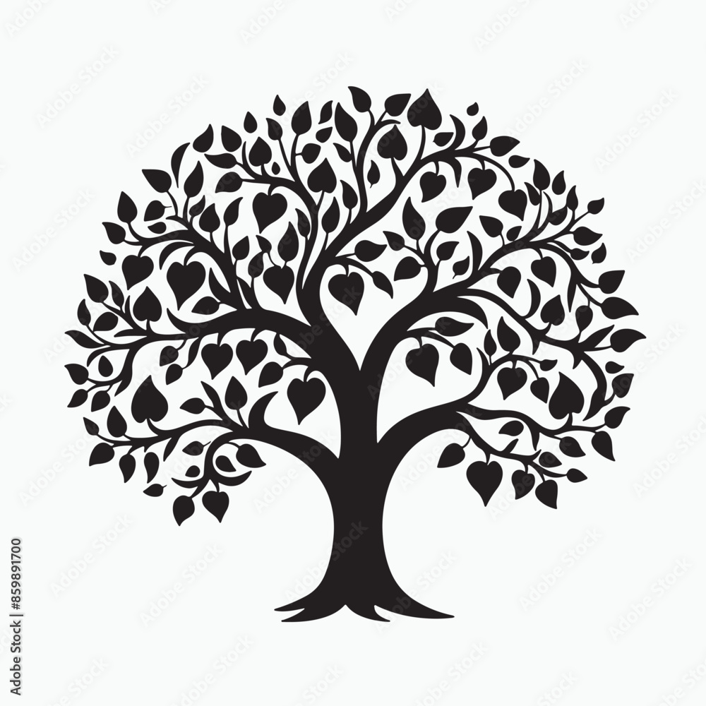 black silhouette of a apple tree isolated white background black silhouette of a apple tree isolated white background