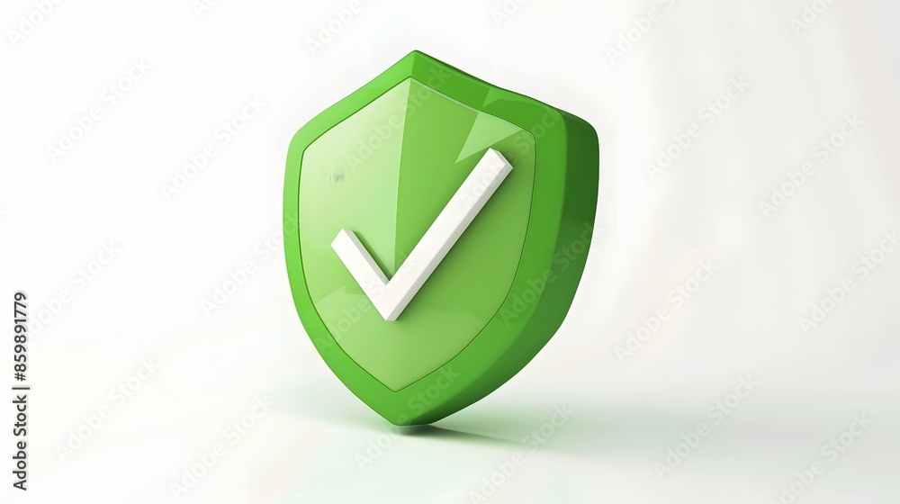 cartoon 3d Icon safety shield check mark perspective . Green symbol security safety icon. Checkmark in minimalistic style. 3d vector illustration. white background cartoon 3d Icon safety shield check mark perspective . Green symbol security safety icon. Checkmark in minimalistic style. 3d vector illustration. white background