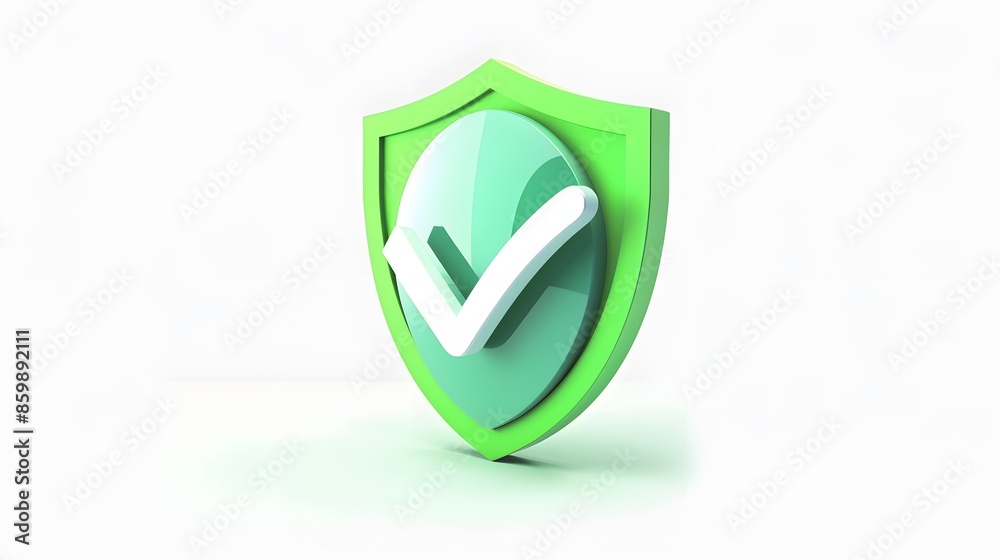 cartoon 3d Icon safety shield check mark perspective . Green symbol security safety icon. Checkmark in minimalistic style. 3d vector illustration. white background cartoon 3d Icon safety shield check mark perspective . Green symbol security safety icon. Checkmark in minimalistic style. 3d vector illustration. white background