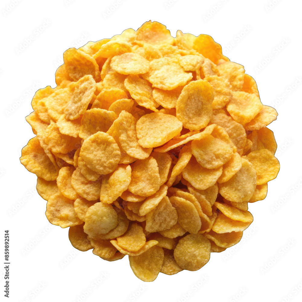 Corn flakes Pile isolated on transparent background