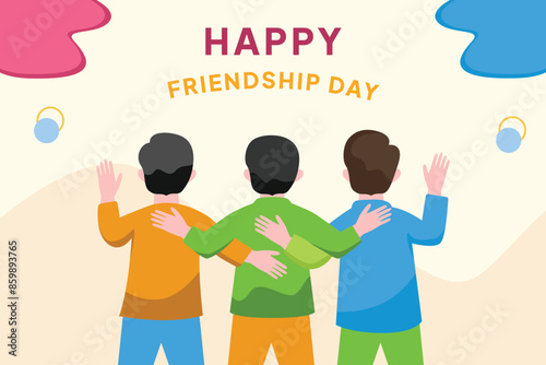 Happy international friendship day Concept. Colored flat vector illustration isolated.