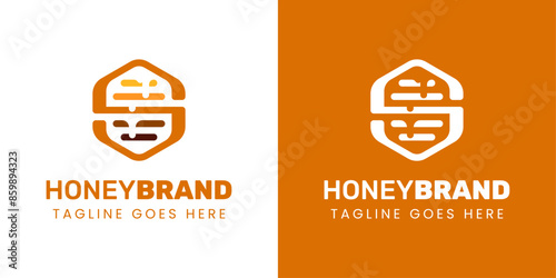 Letter S Honey Logo, Perfect for Beekeeping and Honey Producers