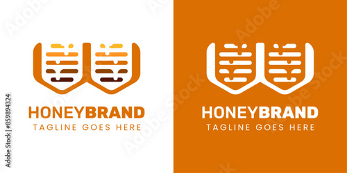 Letter W Honey Logo, Perfect for Beekeeping and Honey Producers