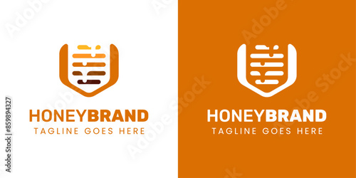 Letter V Honey Logo, Perfect for Beekeeping and Honey Producers