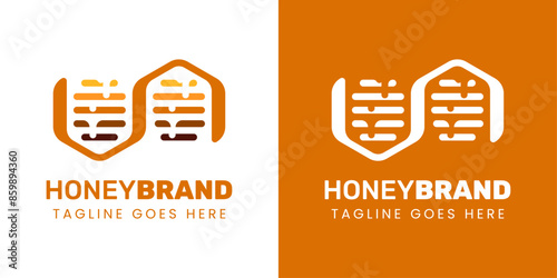 Letter N Honey Logo, Perfect for Beekeeping and Honey Producers