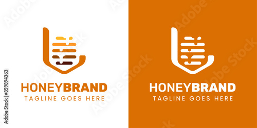 Letter L Honey Logo, Perfect for Beekeeping and Honey Producers