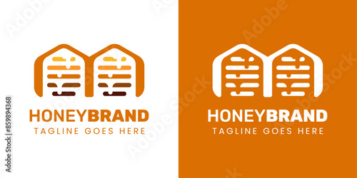 Letter M Honey Logo, Perfect for Beekeeping and Honey Producers