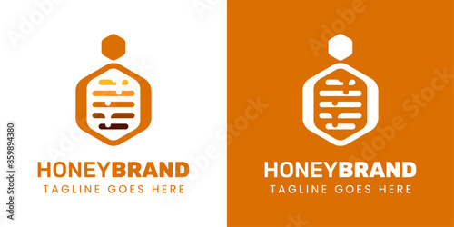 Letter I Honey Logo, Perfect for Beekeeping and Honey Producers