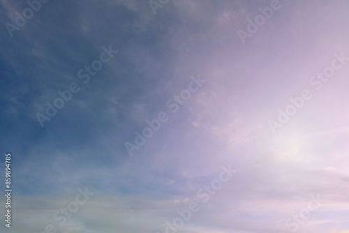 Pastel Colorful sky and cloud white. Beautiful afternoon bule sky and cloud white