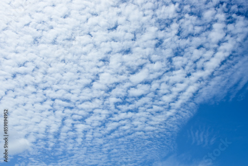Blue sky white cloud white background. Beautiful sky and clouds in the afternoon.