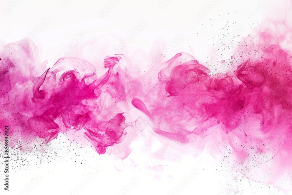 Elegant magenta watercolor strokes on white background. Abstract art Elegant magenta watercolor strokes on white background. Abstract art
