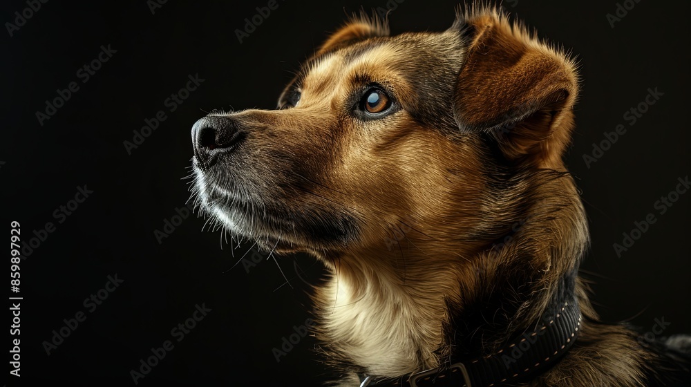 a dog with a dog collar a dog with a dog collar