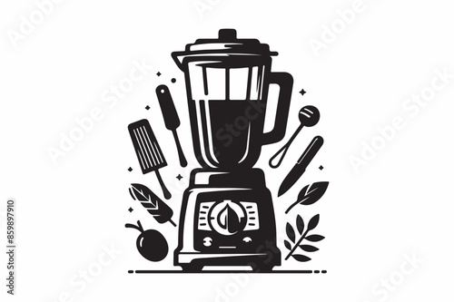  Blender machine silhouette vector illustration