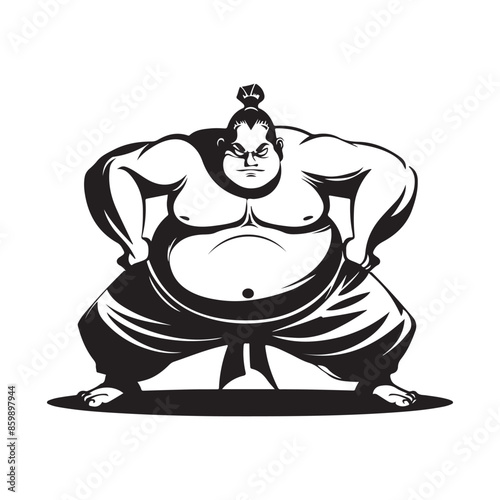 Sumo wrestler vector illustration on white background Stock Vector 