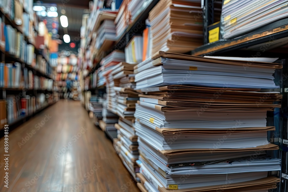 A large stack of document papers