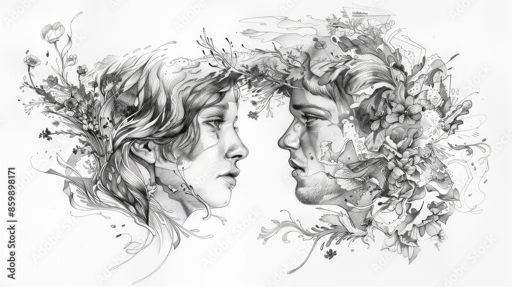 Fototapeta premium Edited pen and pencil on white backdrop