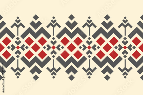 Ethnic seamless design.Geometric folklore ornament.Beautiful tribal ethnic vector texture.Cross stitch seamless textile embroidery. Scandinavian folk pattern for products,fabric,wrapping,print,deco.
