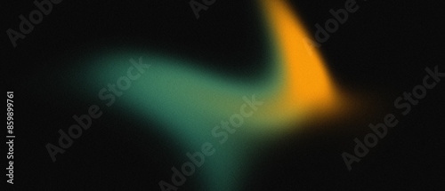 Dark noisy grainy background green yellow black noise texture for poster backdrop banner header cover design © Joko