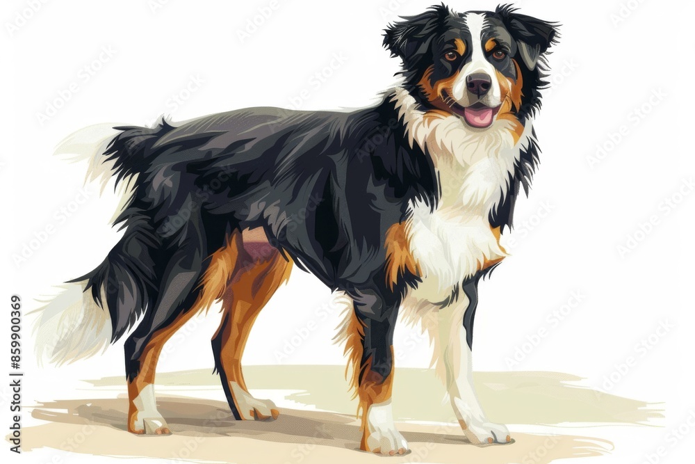 there is a dog that is standing on the ground with its tongue out there is a dog that is standing on the ground with its tongue out