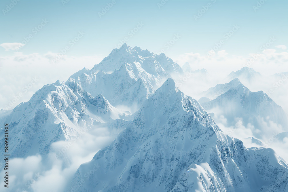 Fototapeta premium Snow mountain scenery background picture