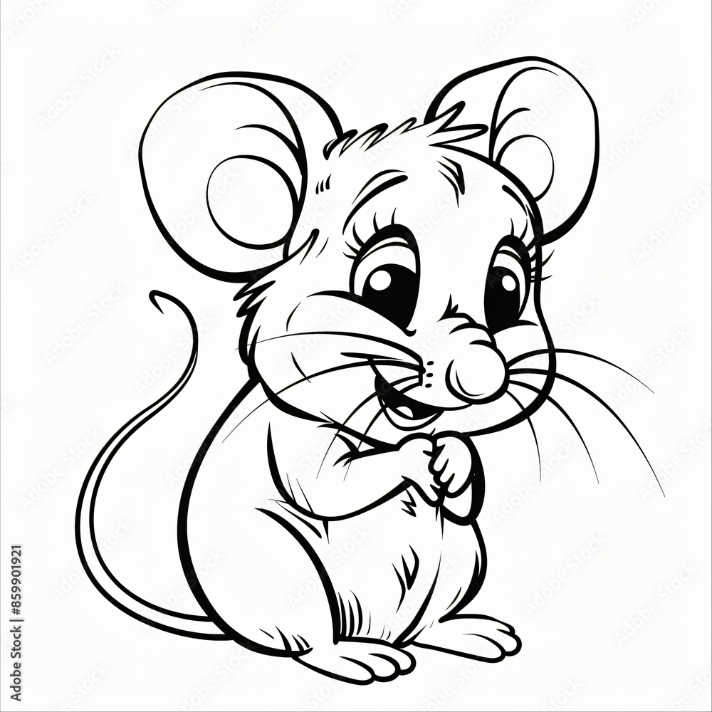 cartoon of a mouse children coloring book page cartoon of a mouse children coloring book page