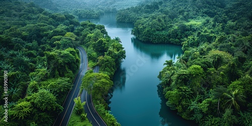 Serpentine Road Through Lush Rainforest