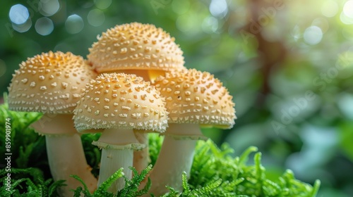 White champignon mushroom close-up