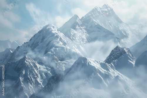 Snow mountain scenery background picture
