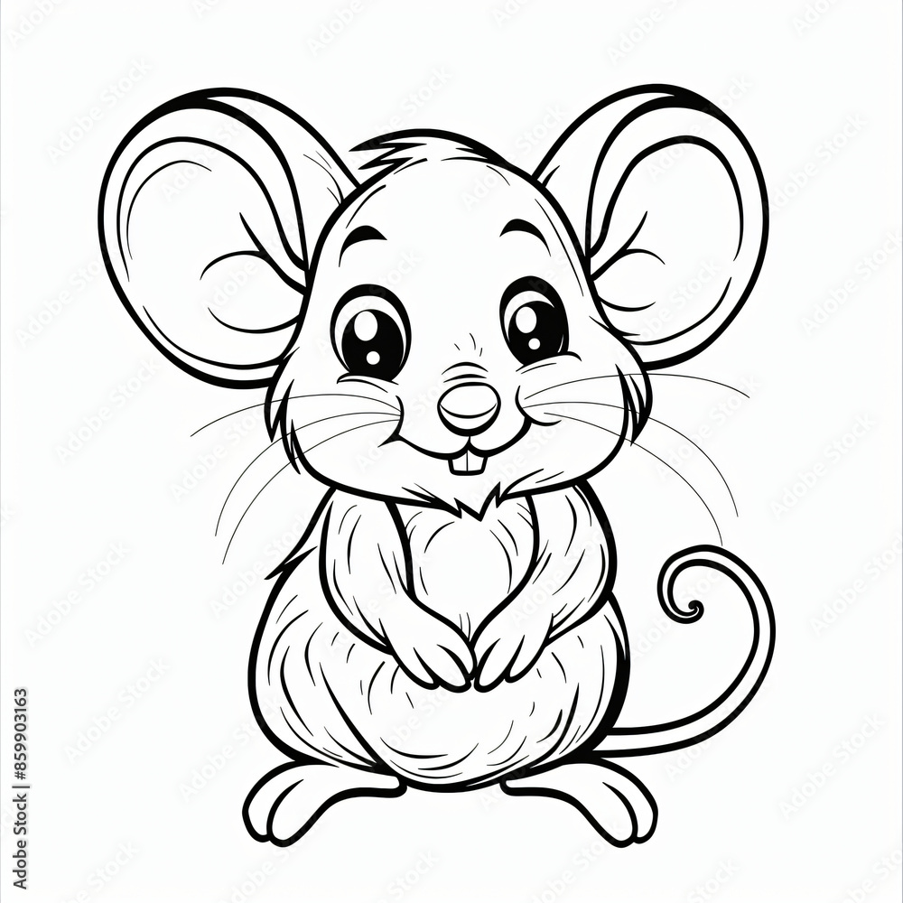 cartoon of a mouse children coloring book page cartoon of a mouse children coloring book page