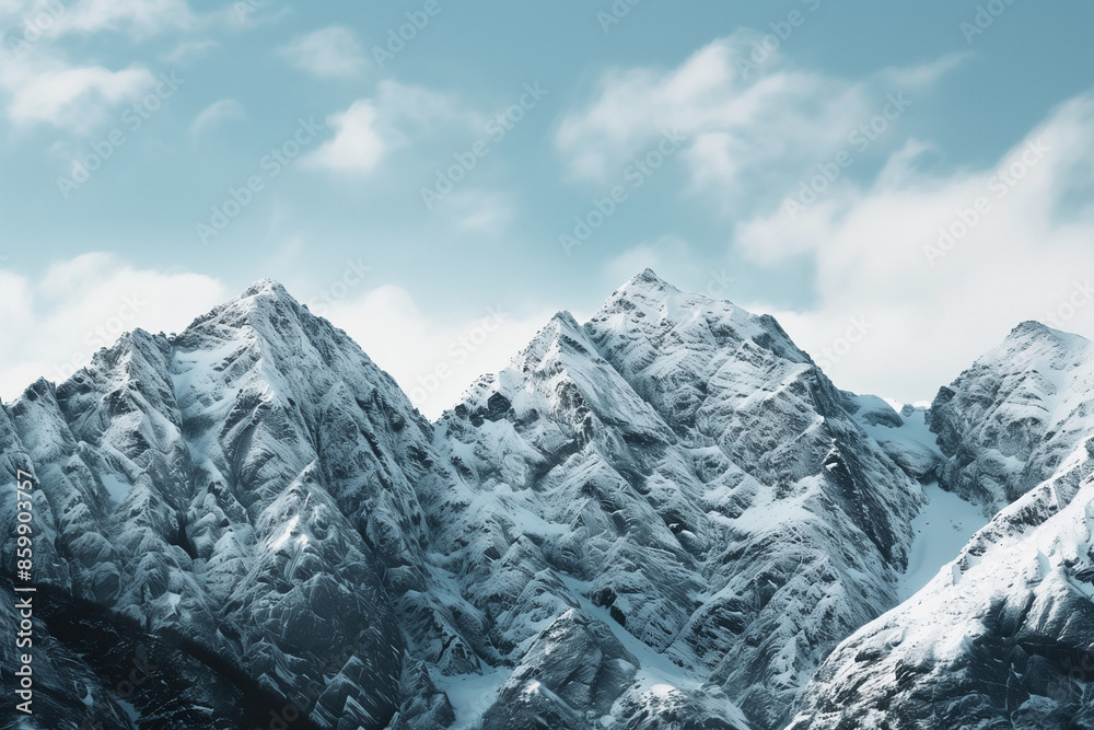 Obraz premium Snow-Covered Mountain Landscape