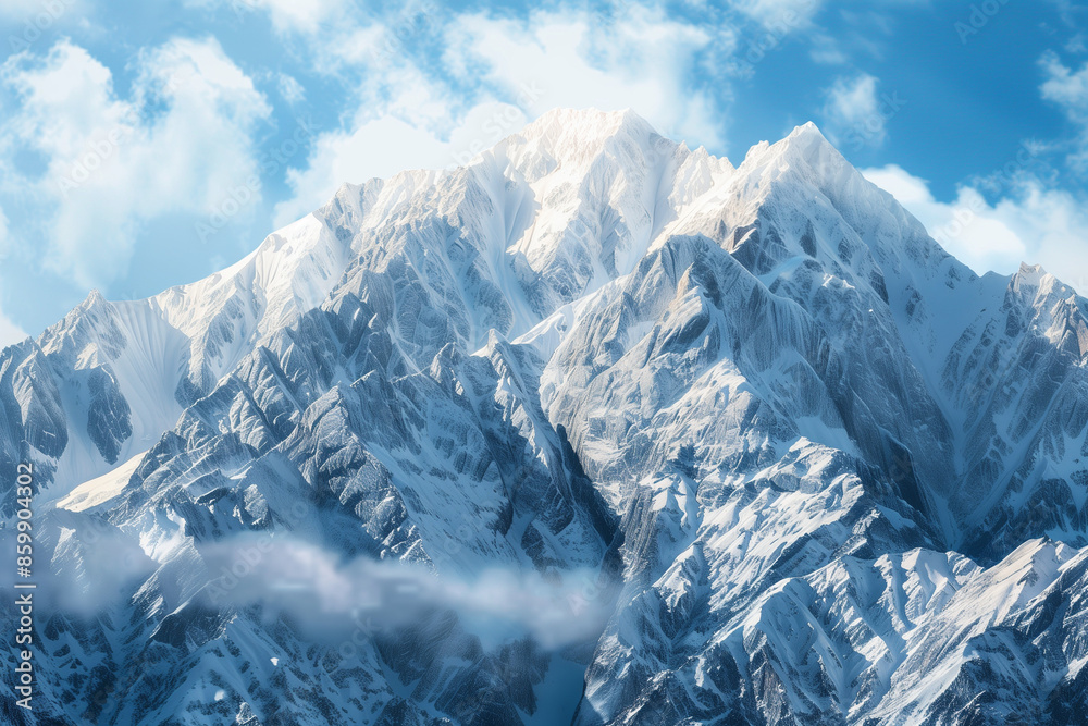 Obraz premium Snow-Covered Mountain Landscape