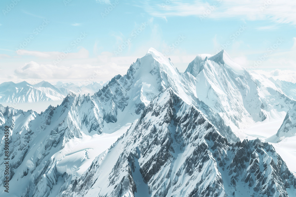 Obraz premium Snow-Covered Mountain Landscape