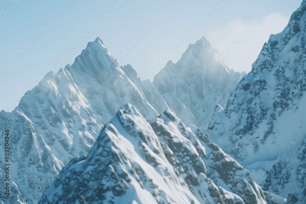 Fototapeta premium Snow-Covered Mountain Landscape