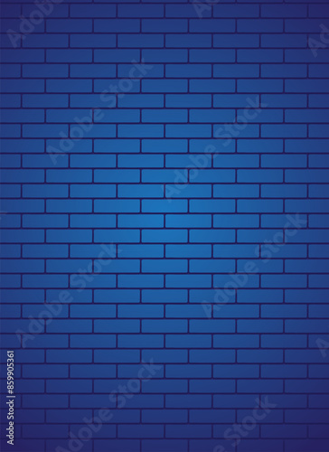 Blue brick wall. Abstract blue brick wall background. Brick wall texture as abstract background.  © AnnaPa