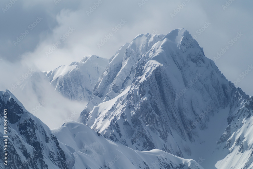 Obraz premium Snow-Covered Mountain Landscape